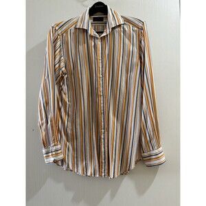 Etro Milano Mens Small-med Slim Fit Shirt Multicolor Stripe Made in Italy. Y2K